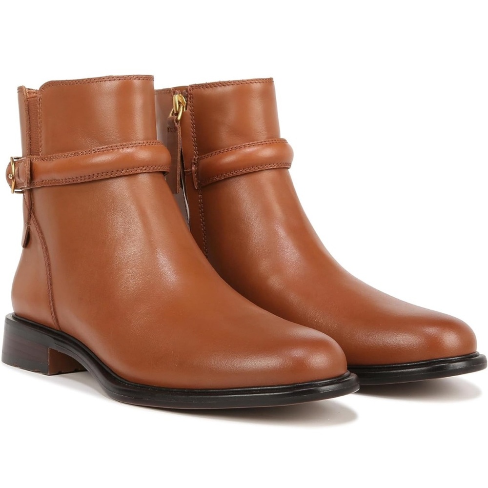 Franco Sarto Elese Womens Leather Ankle Boots brown Size 7M